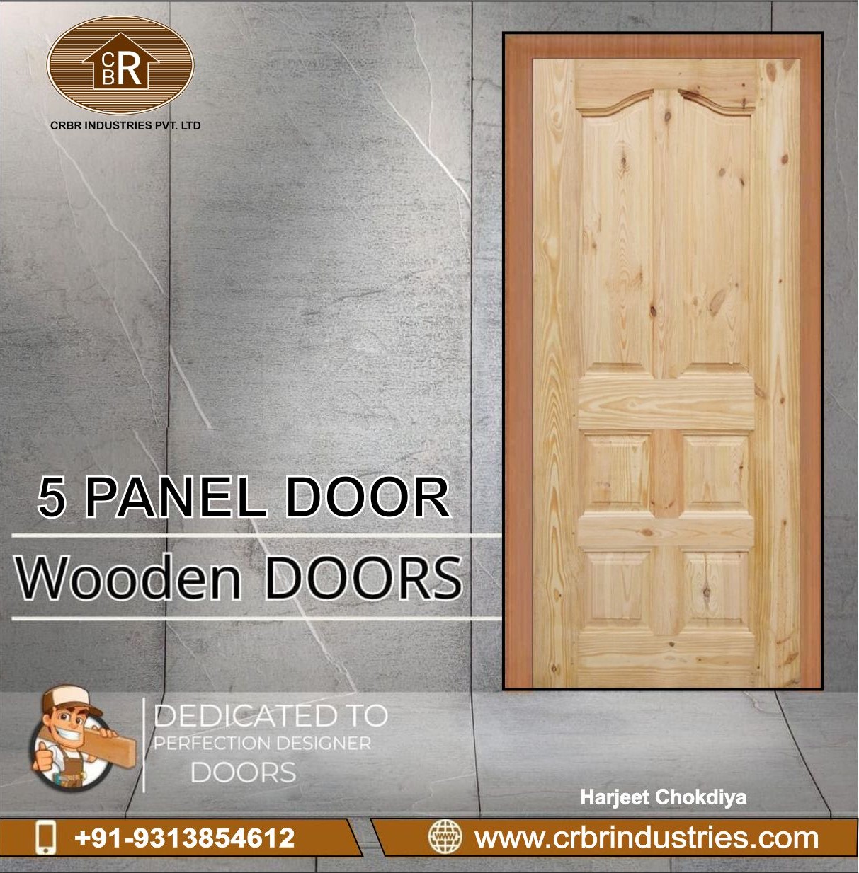 wooden 5 panel door